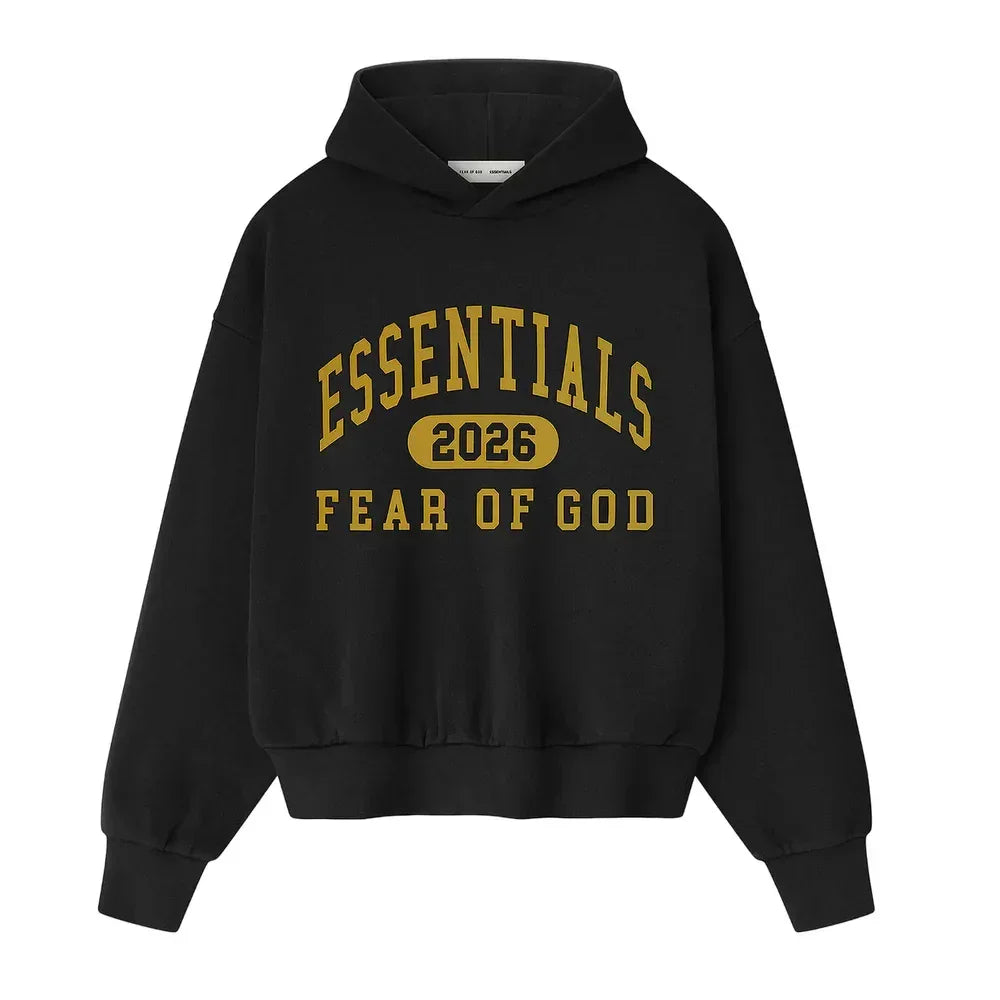 Fear of God Essentials Classic Fleece Hoodie Vintage Black Fear of God Essentials Classic Fleece Hoodie Vintage Black