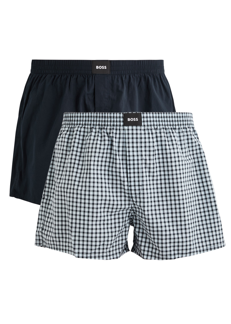 Boss Cotton Boxer Shorts – set of two – Dark Blue