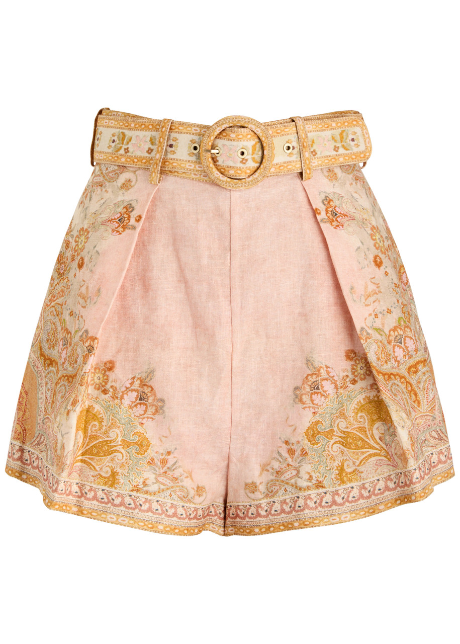 Zimmermann Acacia Belted Printed Linen Shorts – Multi Print – Zimmermann Acacia Belted Printed Linen Shorts – Multi Print –