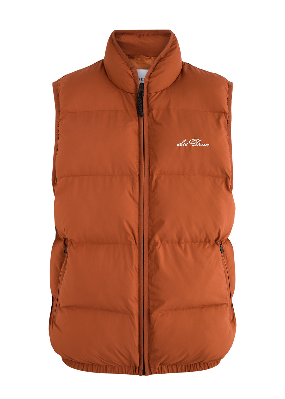 Les Deux Newport Quilted Matte Shell Gilet – Orange