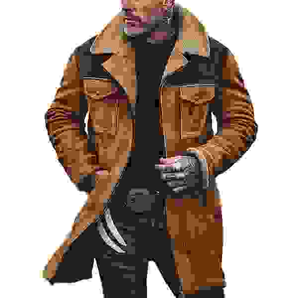 Men’s Colorblock Suede and Polar Fleece Lapel Mid