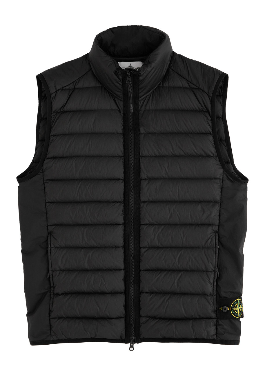 Stone Island Loom Woven Chambers Quilted Gilet – Black Stone Island Loom Woven Chambers Quilted Gilet – Black