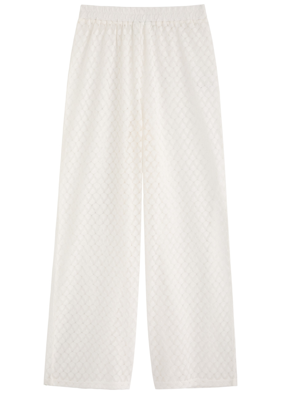 Melissa Odabash Adi Wide-leg Open-knit Trousers – White Melissa Odabash Adi Wide-leg Open-knit Trousers – White