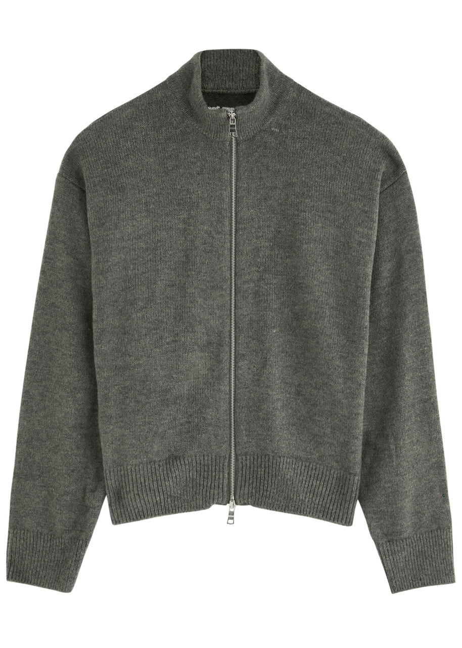Mki Miyuki Zoku Logo-embroidered Knitted Track Jacket – Grey