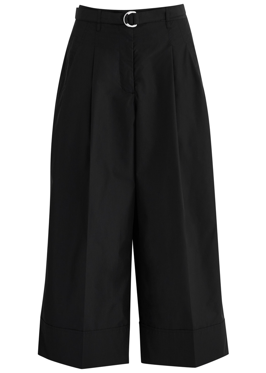 . Phillip Lim Belted Wide-leg Cotton-blend Trousers – Black – . Phillip Lim Belted Wide-leg Cotton-blend Trousers – Black –