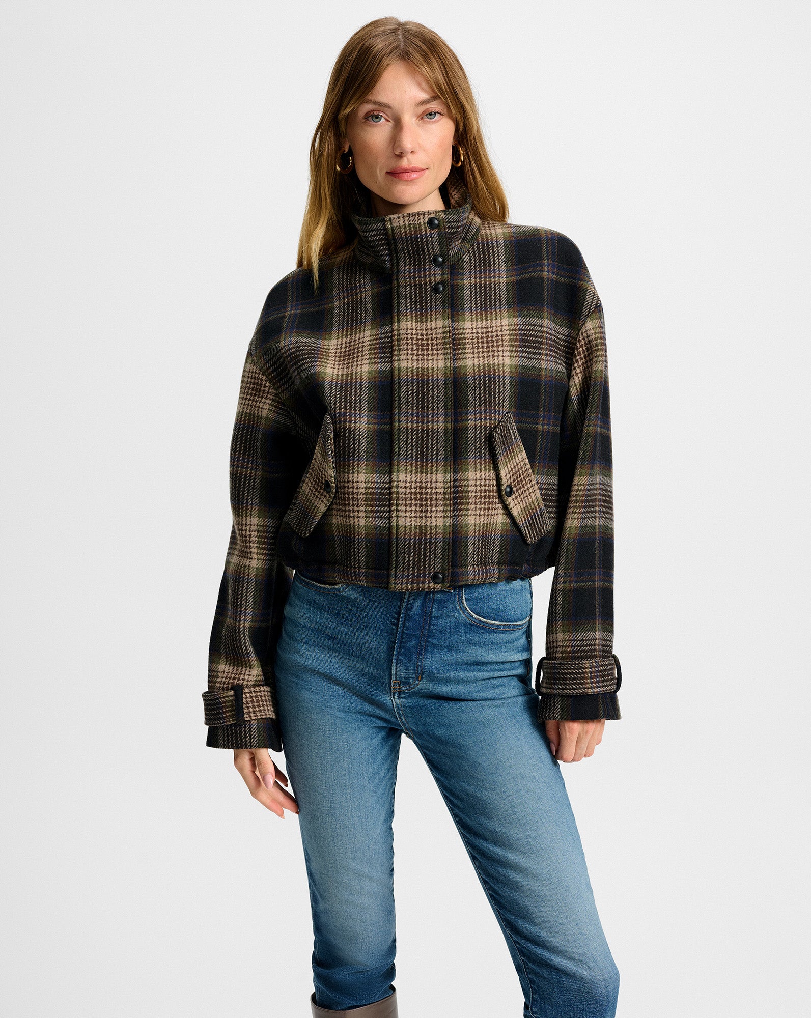 Veronica Beard Bateman Plaid Jacket Black Multi Veronica Beard Bateman Plaid Jacket Black Multi