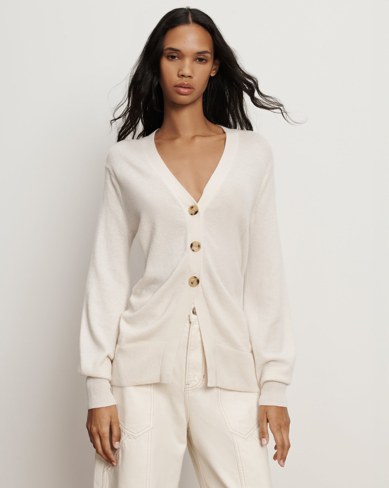 Veronica Beard Lamotte Cashmere Cardigan Ivory Veronica Beard Lamotte Cashmere Cardigan Ivory