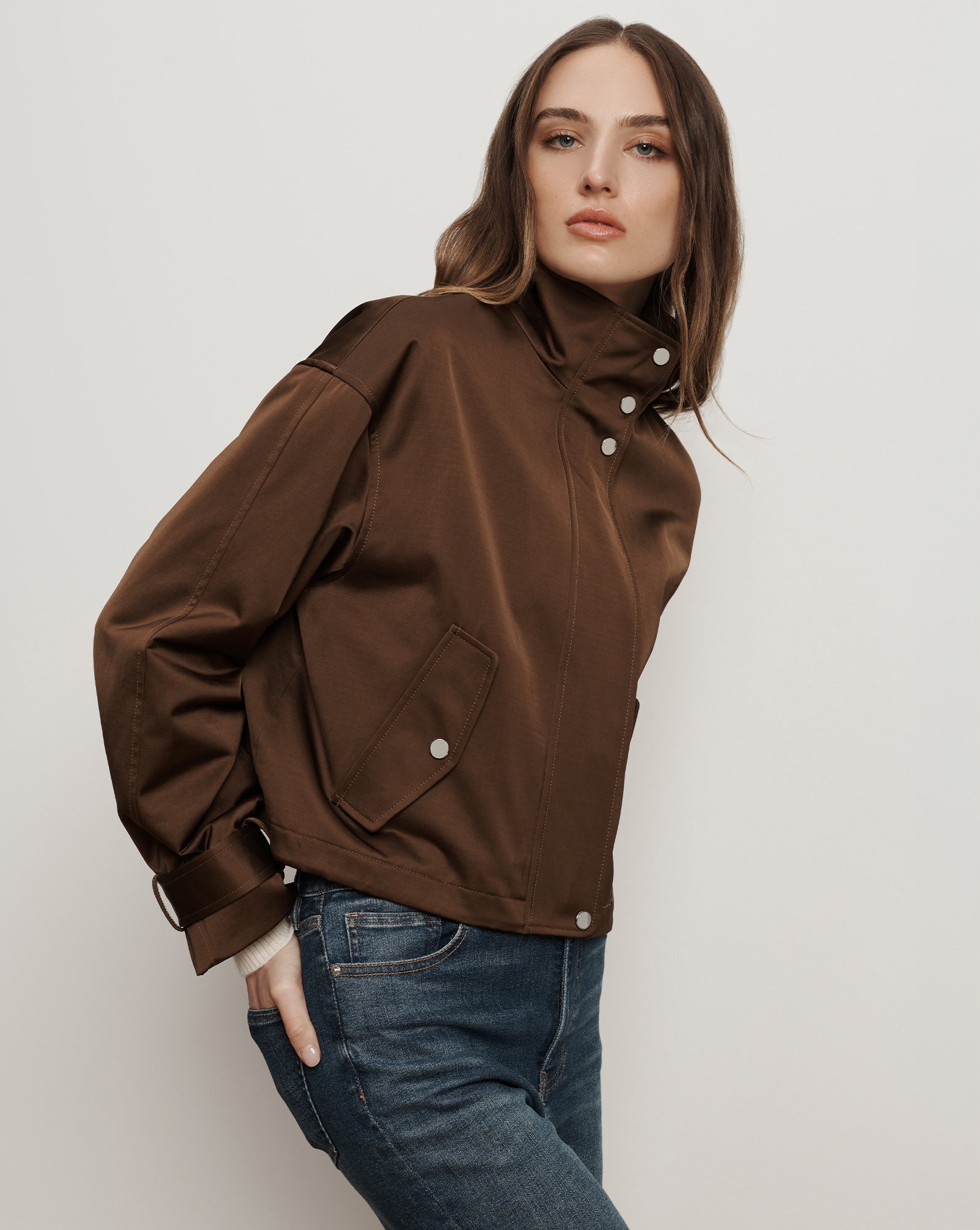 Veronica Beard Bateman Cropped Jacket Walnut
