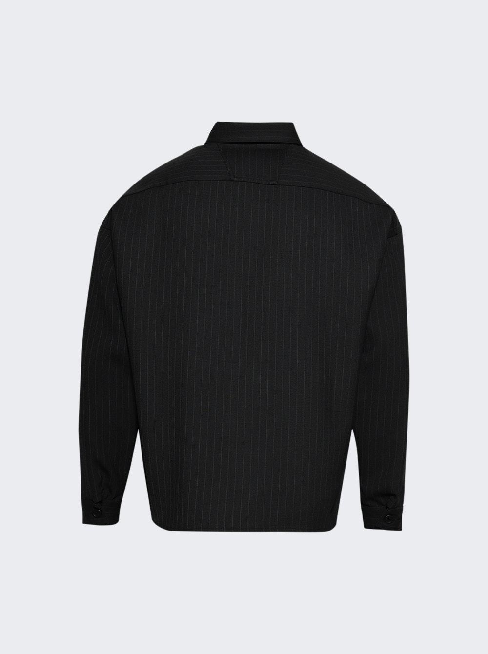 Pinstripe Overshirt Black
