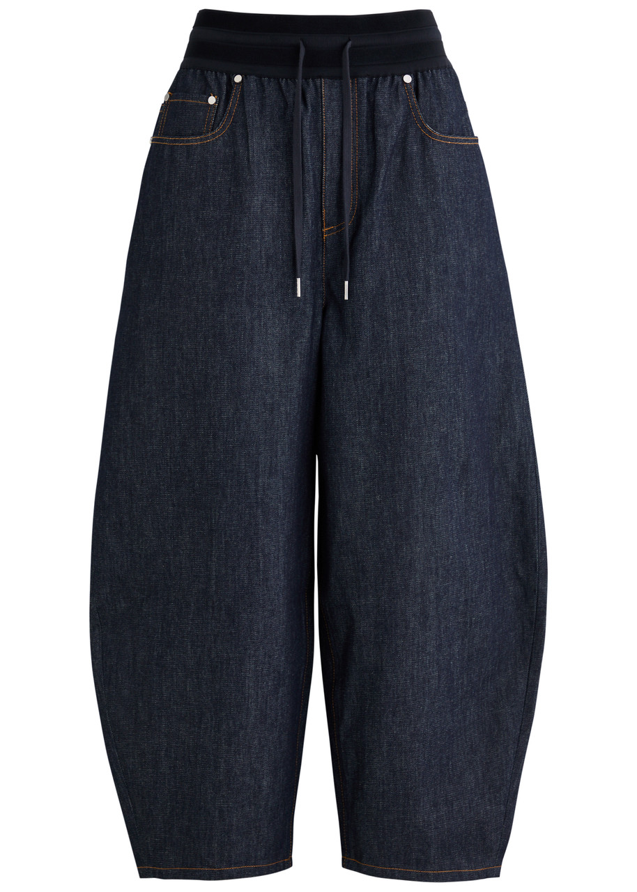 Helmut Lang Cocoon Cropped Barrel-leg Jeans – Indigo – W S