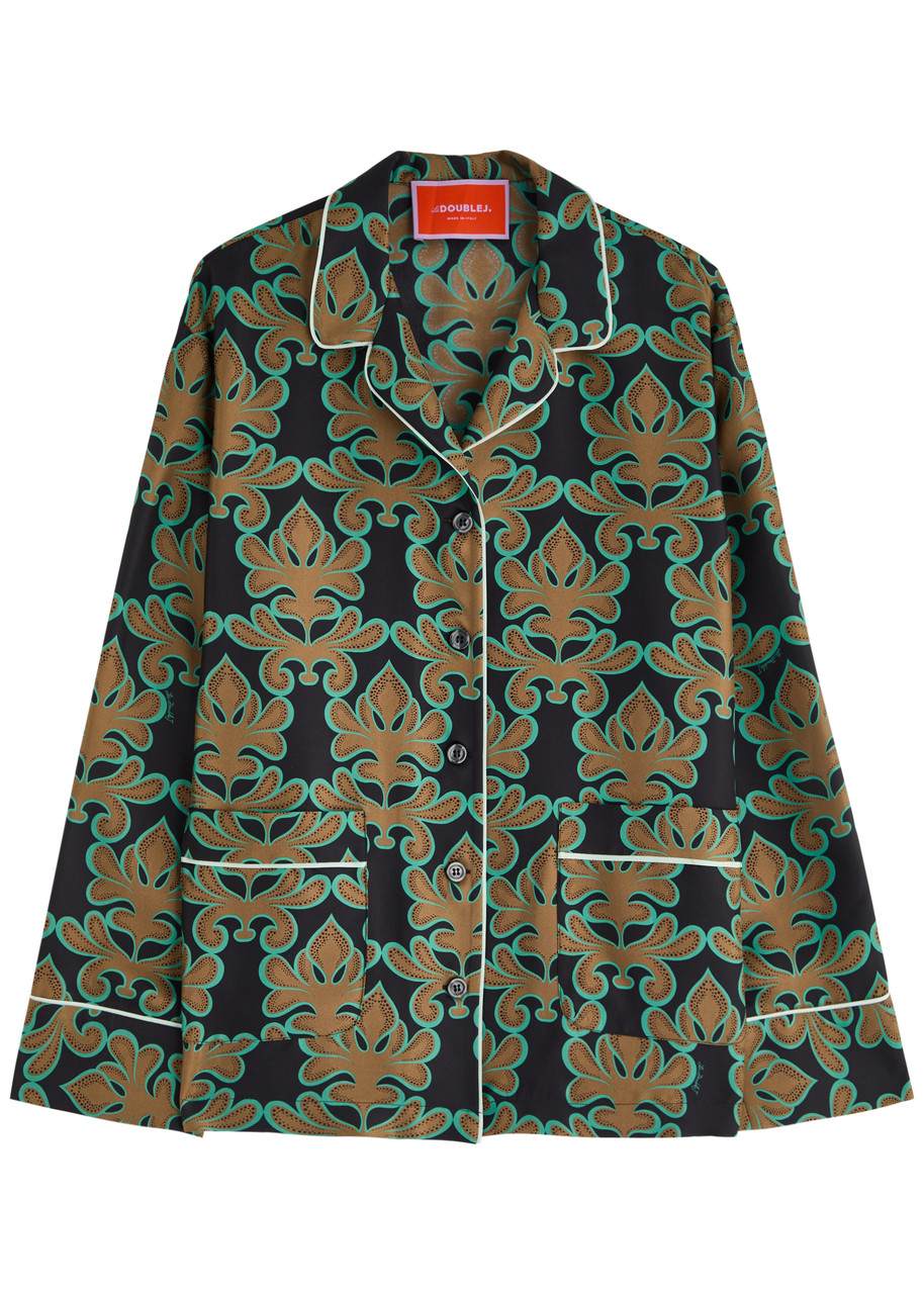 LA Double J Pajama Printed Silk-satin Shirt – Multicoloured – L L LA Double J Pajama Printed Silk-satin Shirt – Multicoloured – L L