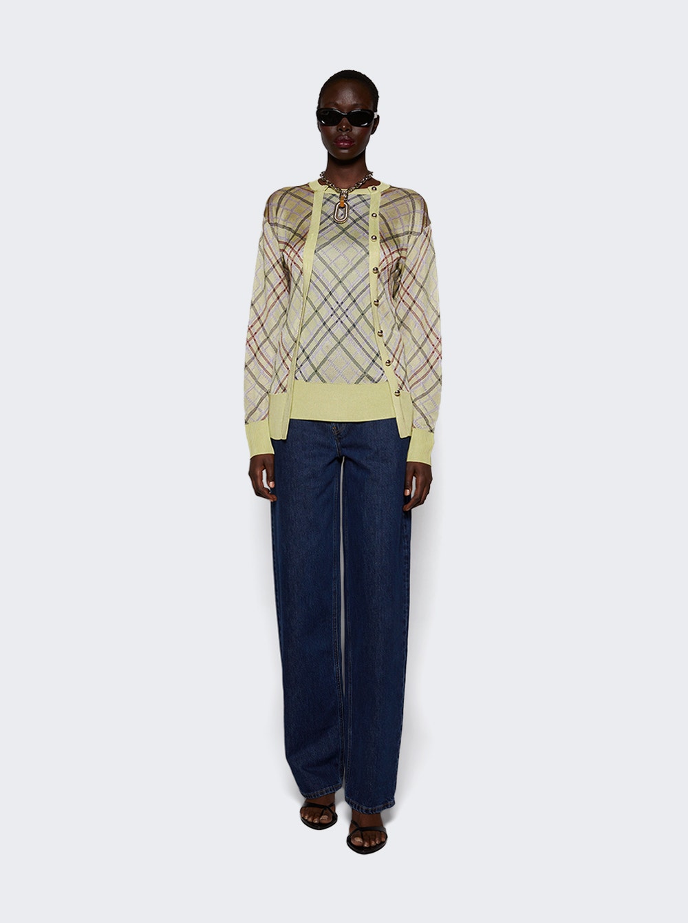 Pull On Cardigan Almond Check Pull On Cardigan Almond Check
