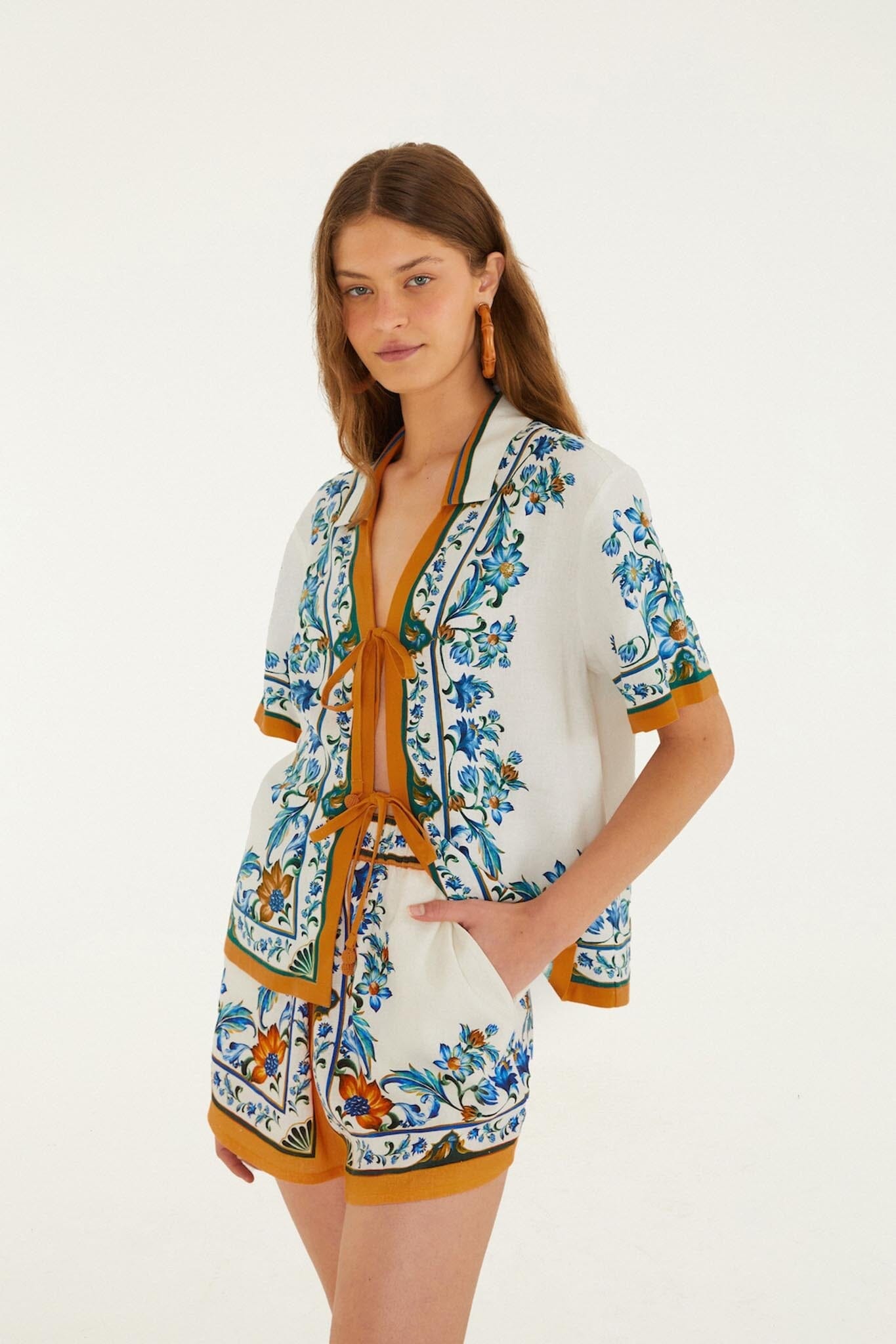 Off-White Flora Tile Shorts, FLORA TILE OFF