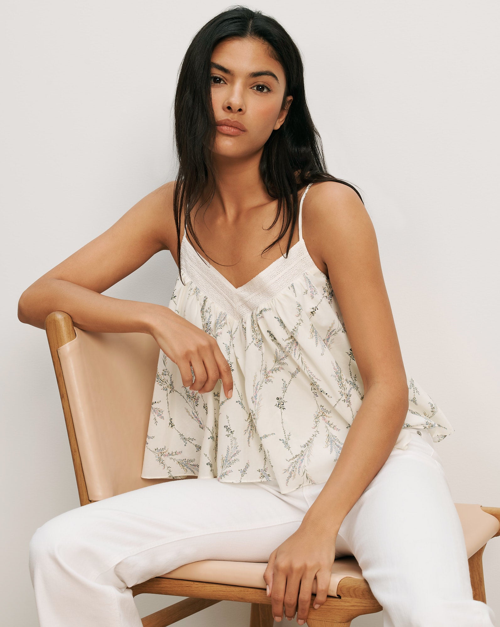 Veronica Beard Mariale Floral Tank Top Dove White Multi Veronica Beard Mariale Floral Tank Top Dove White Multi