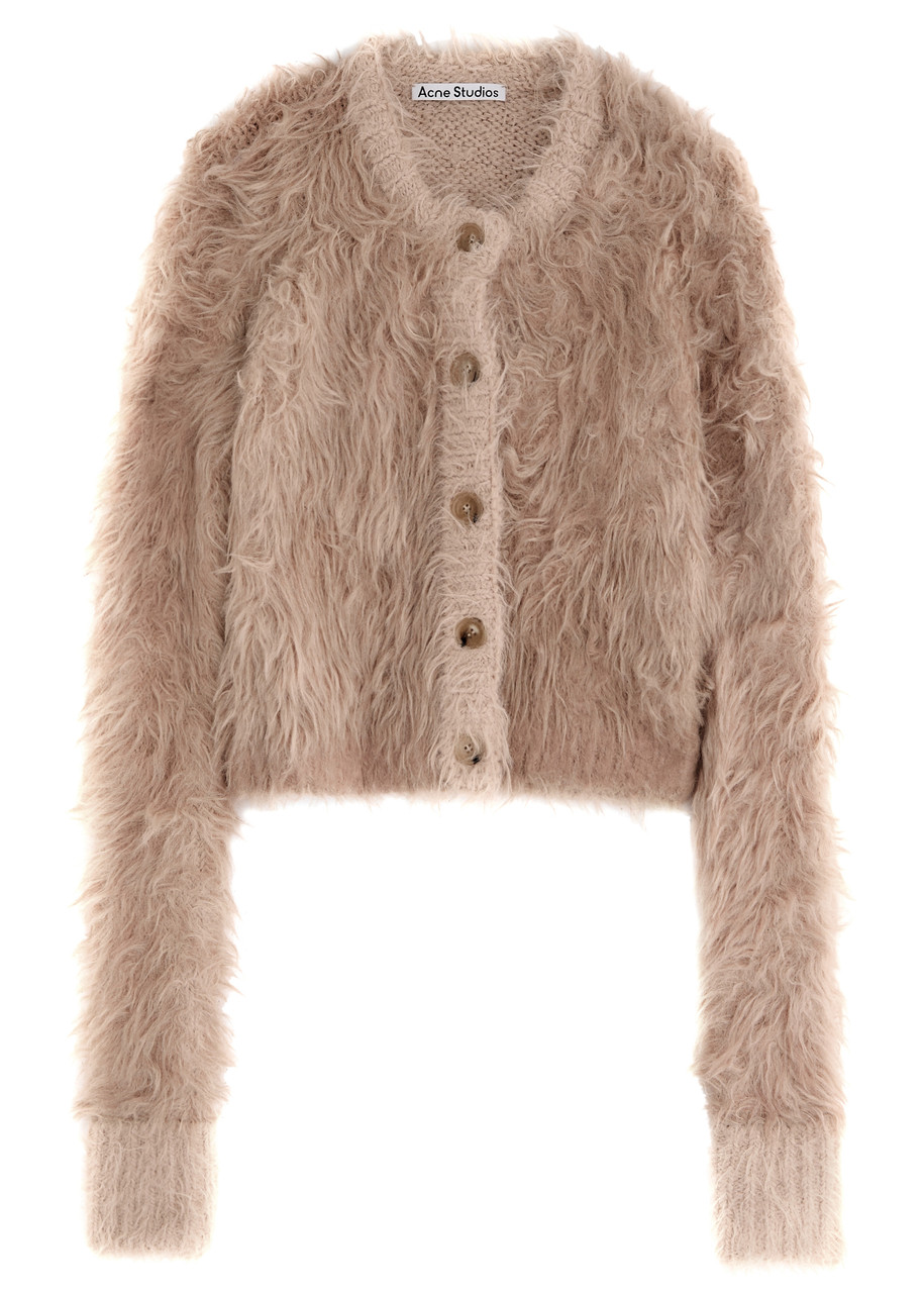 Acne Studios Kradi Textured Knitted Cardigan – Beige – M M Acne Studios Kradi Textured Knitted Cardigan – Beige – M M