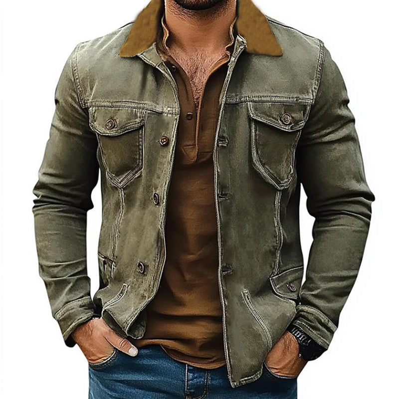 Men’s Distressed Denim Jacket U Men’s Distressed Denim Jacket U
