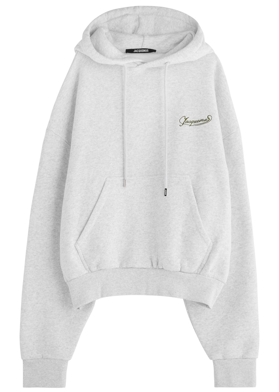 Jacquemus Le Hoodie Corto Hooded Cotton Sweatshirt – Grey