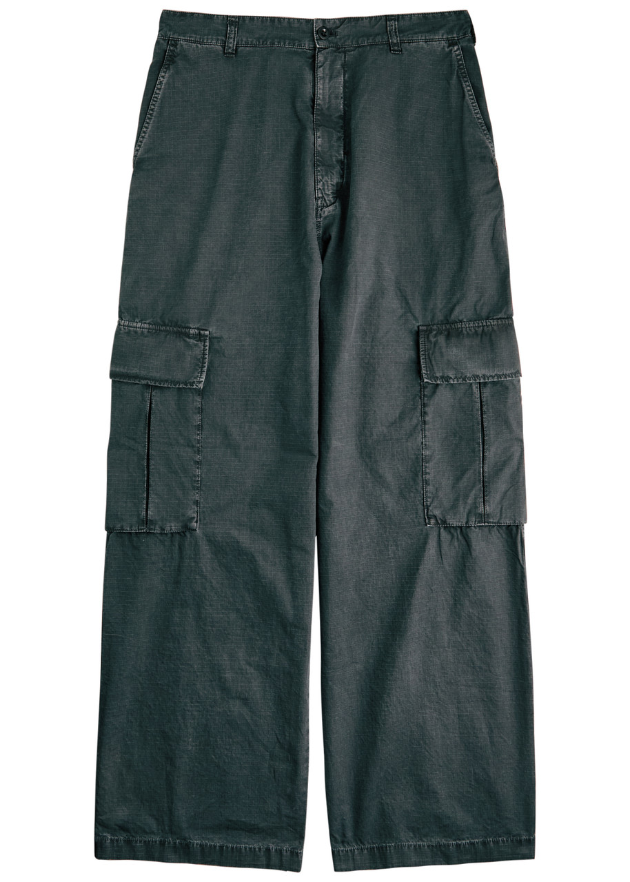 Acne Studios Fine-check Cotton Cargo Trousers – Black – W