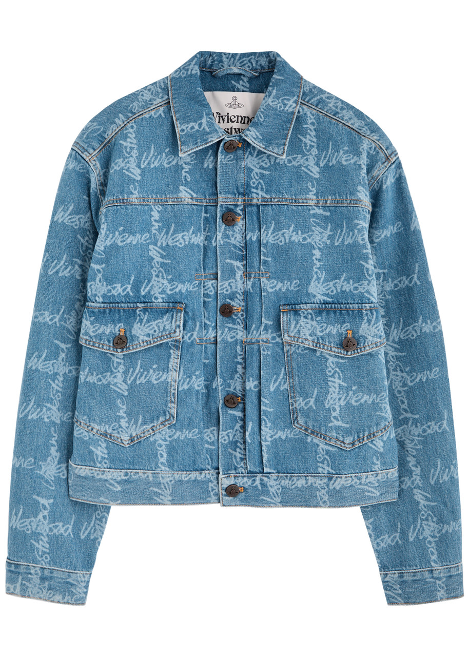 Vivienne Westwood Marlene Printed Denim Jacket – Blue Vivienne Westwood Marlene Printed Denim Jacket – Blue