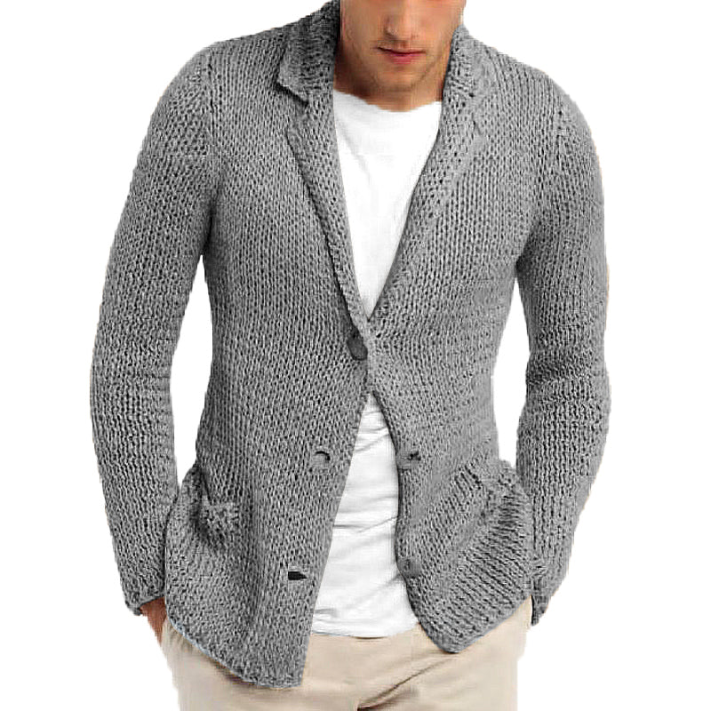 Men’s Retro Casual Solid Color Lapel Pocket Cardigan Y Men’s Retro Casual Solid Color Lapel Pocket Cardigan Y