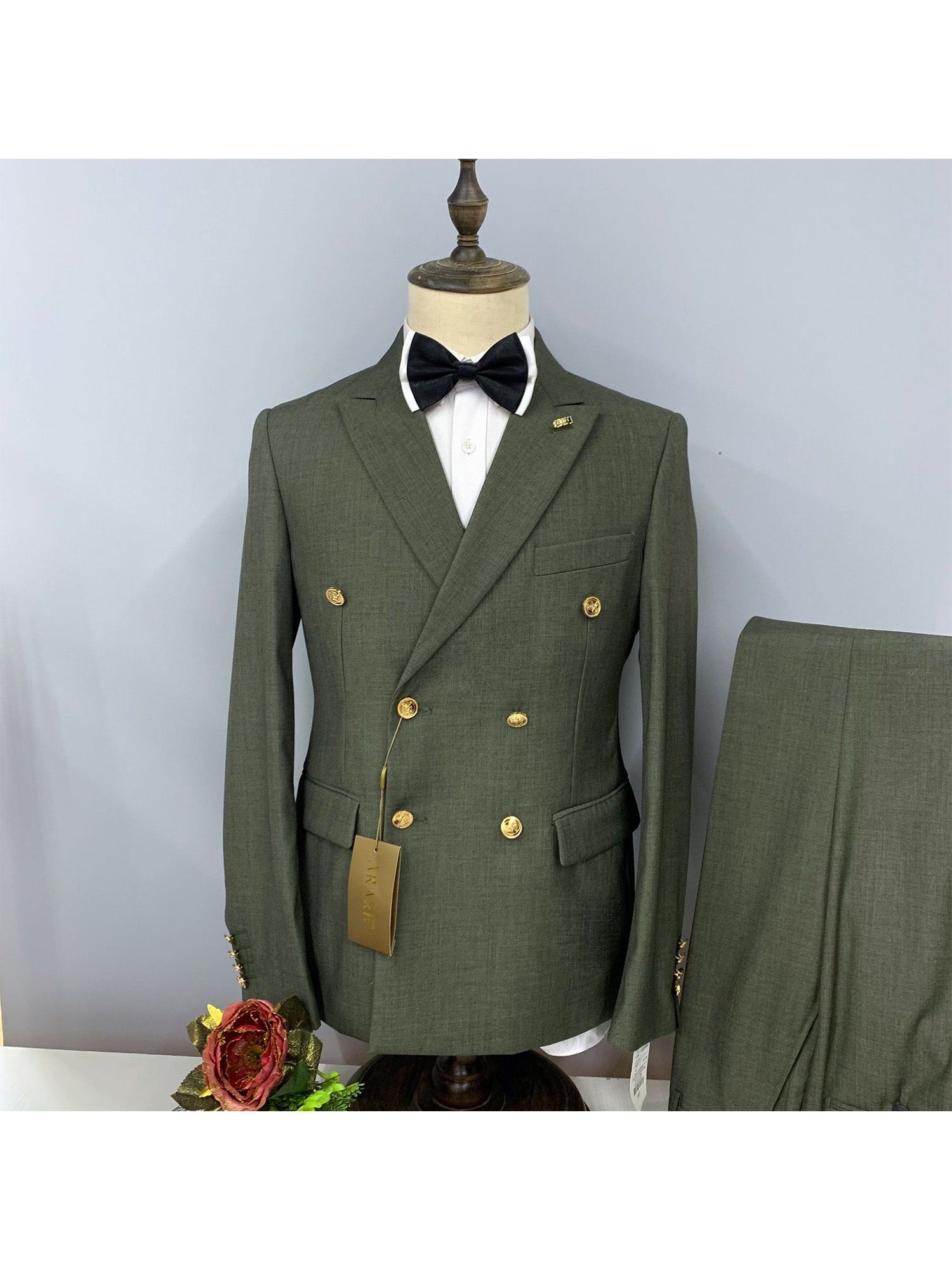 Clover Casual Men’s Suit Slim Fit Double Breasted Piece Business Tuxedos Clover Casual Men’s Suit Slim Fit Double Breasted Piece Business Tuxedos