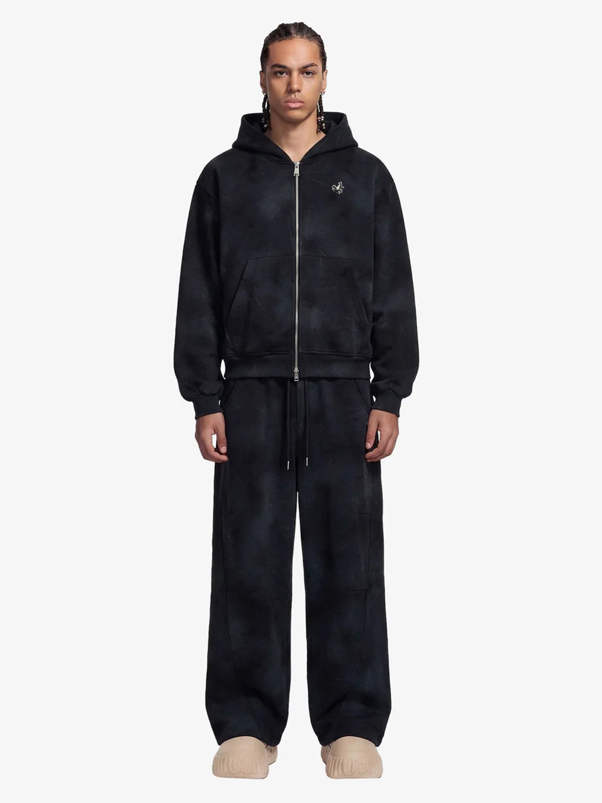 Vintage Washed Tie-Dye Zip Up Hoodie & Barrel Sweatpants Tracksuit Vintage Washed Tie-Dye Zip Up Hoodie & Barrel Sweatpants Tracksuit
