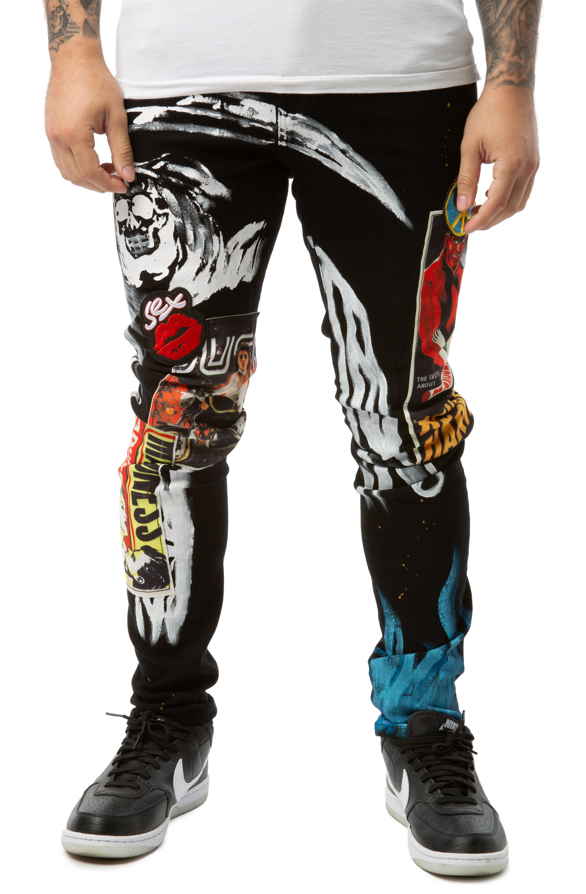 Rampage Multi Graphic Jeans Rampage Multi Graphic Jeans