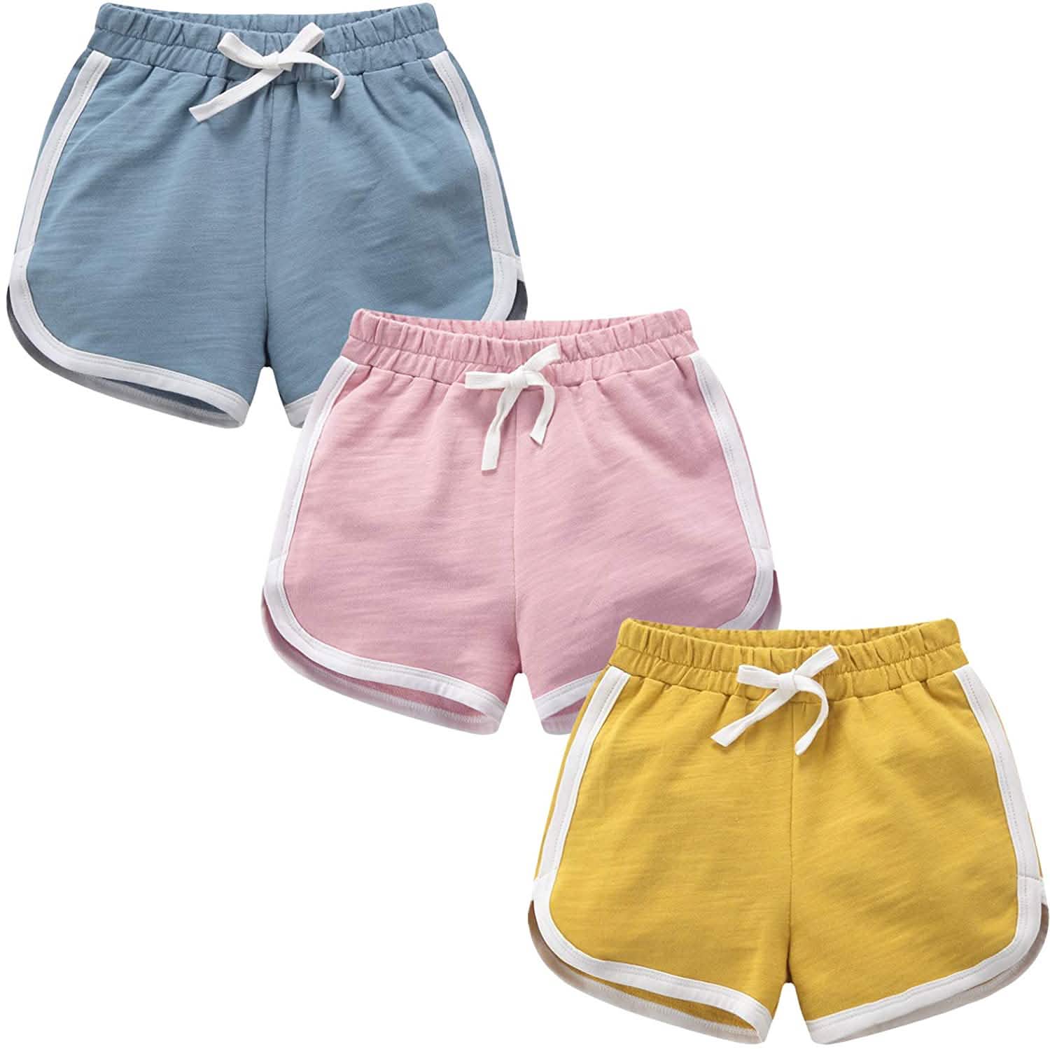 -Pack: Running Athletic Cotton Shorts – YellowBluePink T