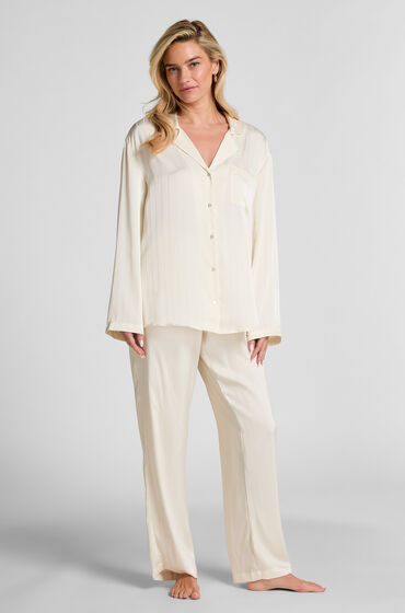 Hunkemöller Satin Pinstripe Trousers White