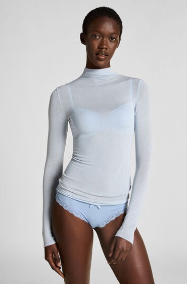 Hunkemöller super soft Turtleneck shirt with Cashmere Blue