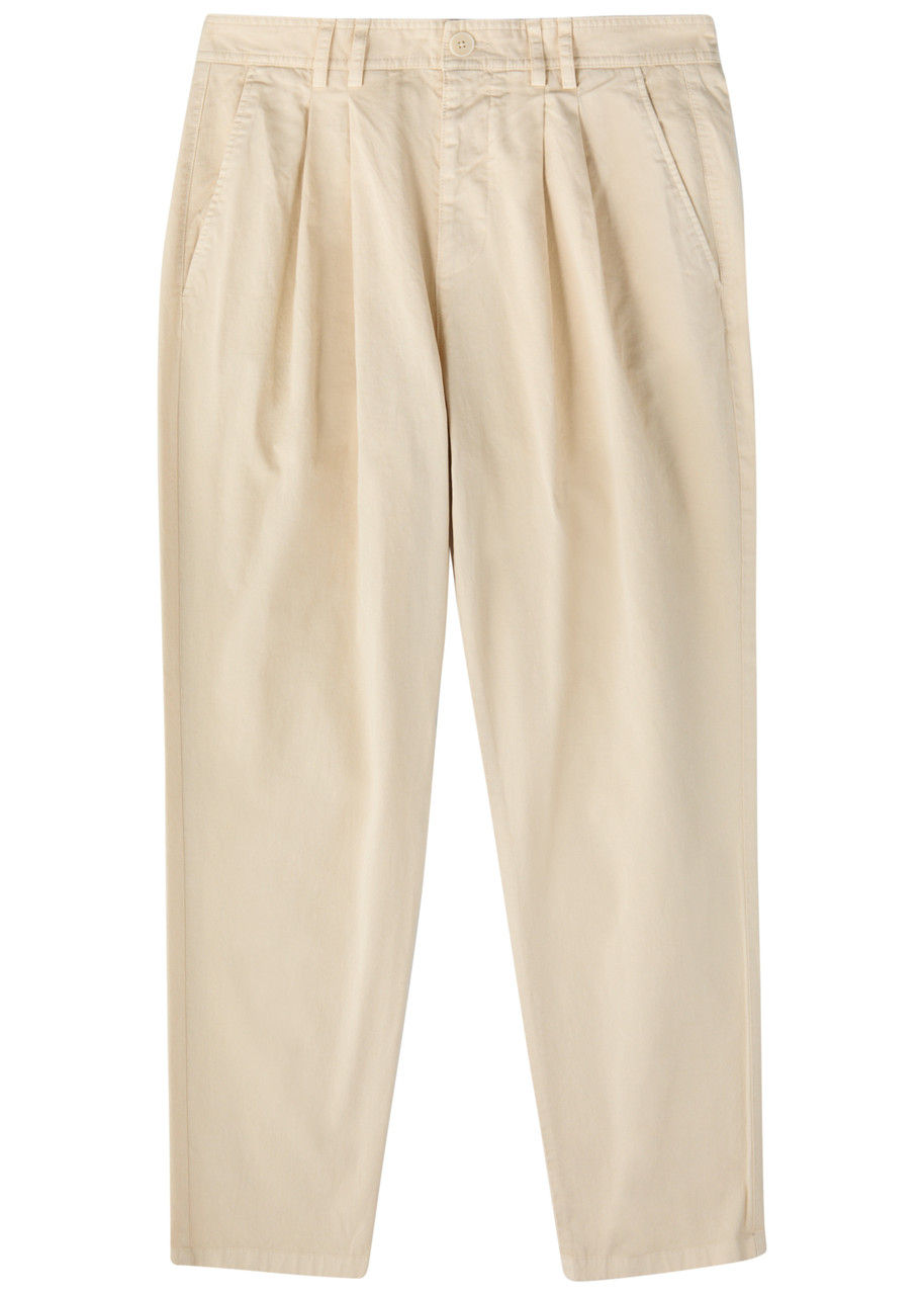 Wax London Raleigh Tapered-leg Stretch-cotton Chinos – Cream – W S