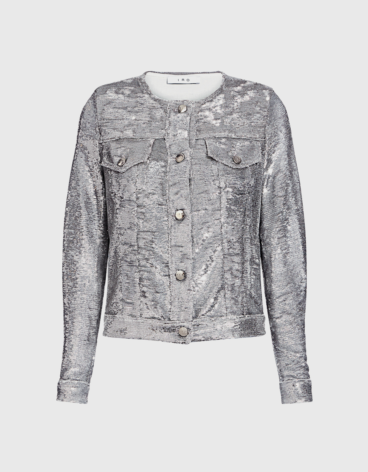 IRO Dalome Metallic Sequined Collarless Jacket – FR
