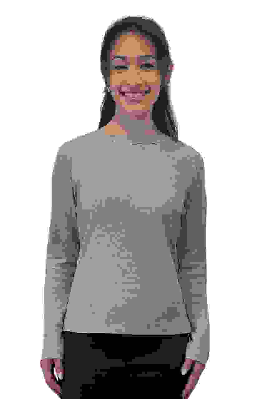 Long Sleeve Ribbed Shell Top in Cotton Spandex – Sage Green Large Long Sleeve Ribbed Shell Top in Cotton Spandex – Sage Green Large