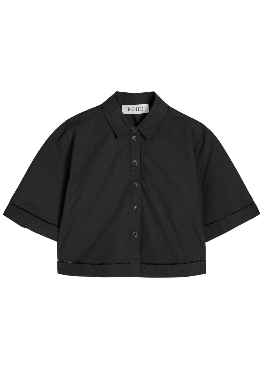 Rohe Embroidered Cotton-poplin Shirt – Black –