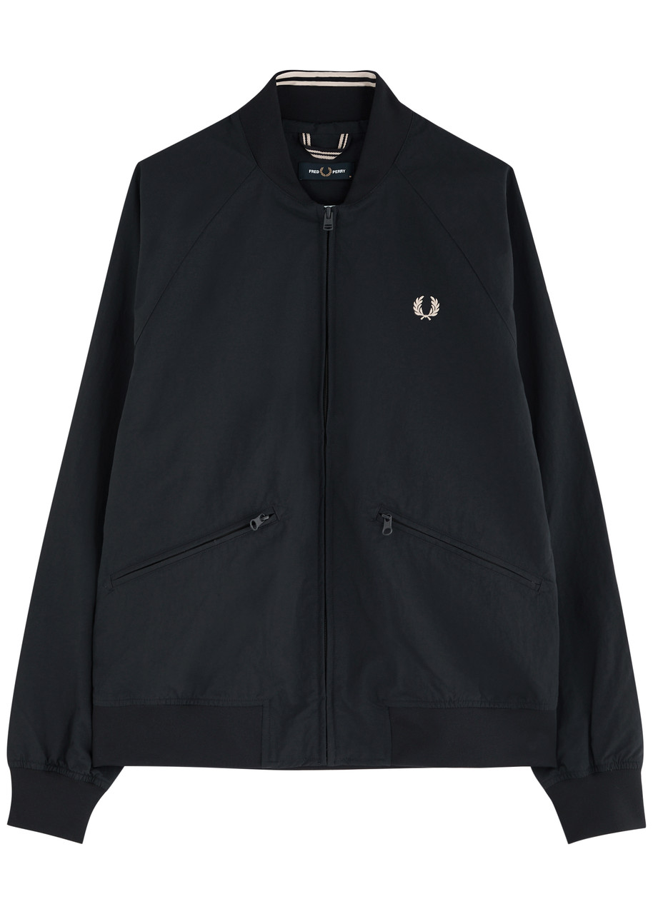 Fred Perry Logo-embroidered Nylon Bomber Jacket – Navy Fred Perry Logo-embroidered Nylon Bomber Jacket – Navy