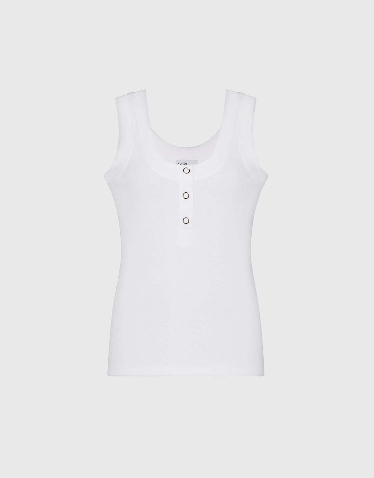 Rosetta Getty Henley Scoop Neck Tank Top-White –