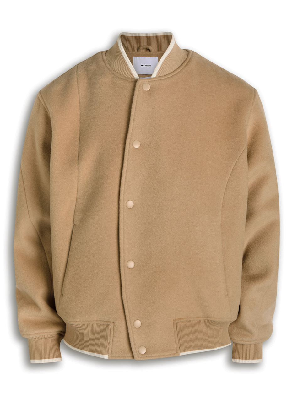 Axel Arigato Logo-appliqud Wool-blend Varsity Jacket – Beige Axel Arigato Logo-appliqud Wool-blend Varsity Jacket – Beige