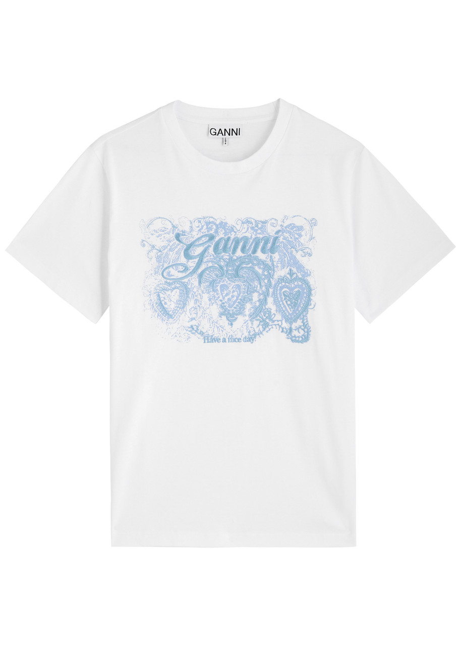 Ganni Embroidered Cotton shirt – White – M M Ganni Embroidered Cotton shirt – White – M M