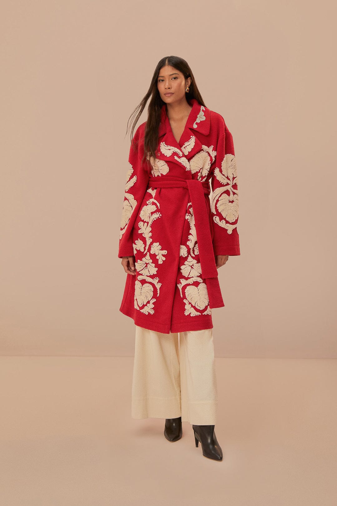 Red Helen Fleece Coat, HELEN RED Red Helen Fleece Coat, HELEN RED
