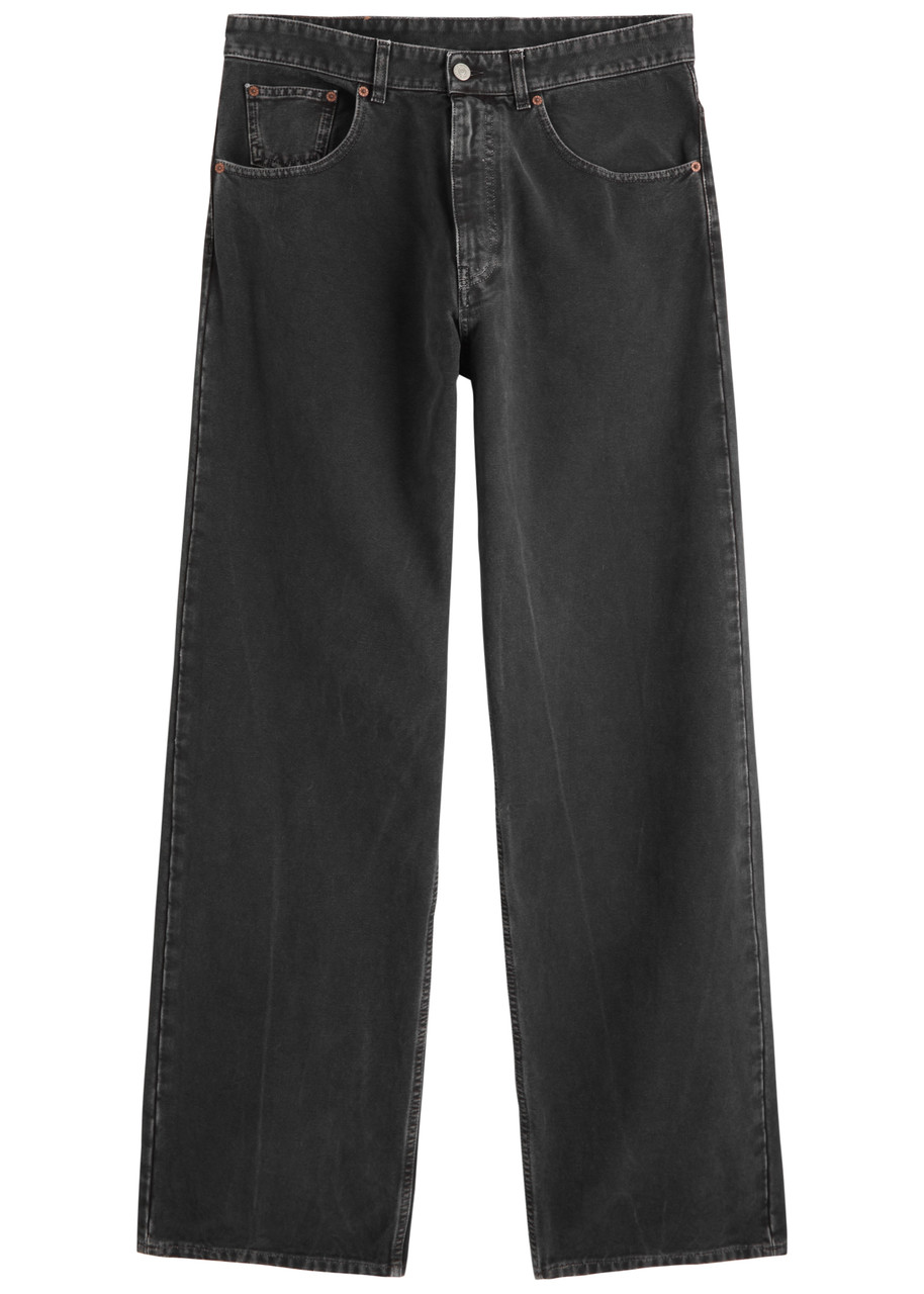 MM BY Maison Margiela Coated Straight-leg Denim Jeans – Black – W S MM BY Maison Margiela Coated Straight-leg Denim Jeans – Black – W S