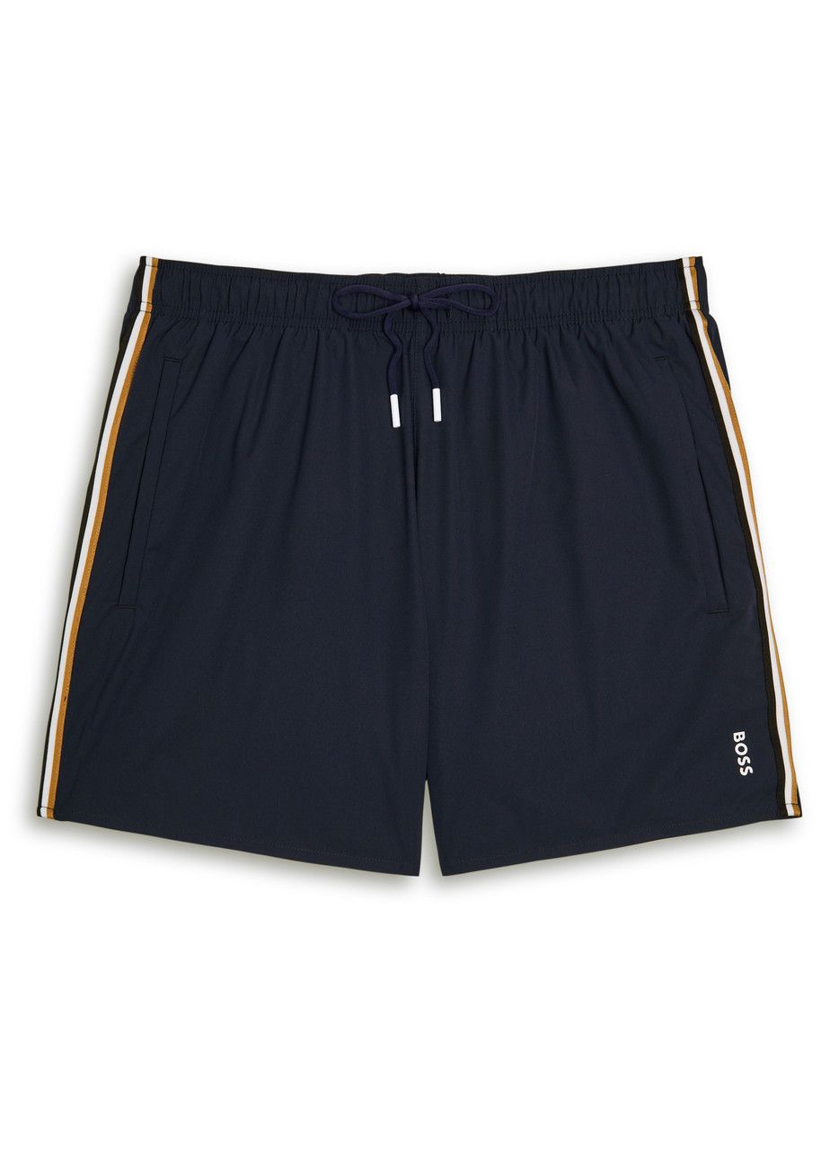 Boss Stripe Shell Swim Shorts – Navy