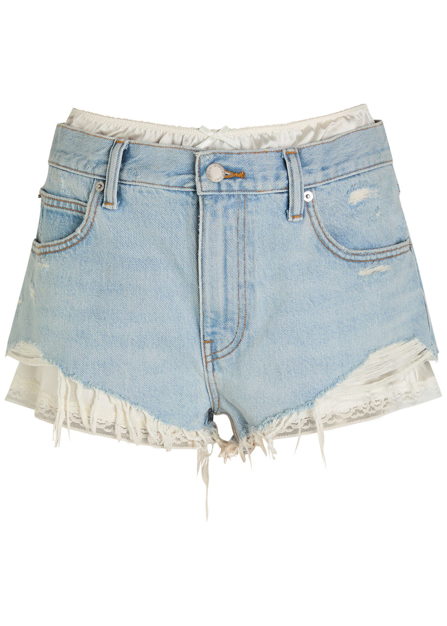 Alexanderwang.t Underwear-effect Denim Shorts – Indigo – W Alexanderwang.t Underwear-effect Denim Shorts – Indigo – W