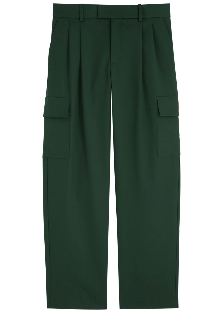 DRLE DE Monsieur Le Pantalon Cargo Laine Woven Trousers – Dark Green – IT