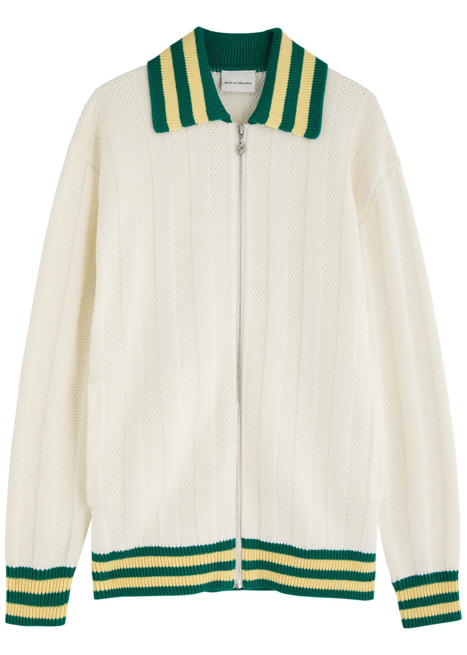 DRLE DE Monsieur Le Cardigan Aprs-sport Wool-blend Cardigan – Cream DRLE DE Monsieur Le Cardigan Aprs-sport Wool-blend Cardigan – Cream