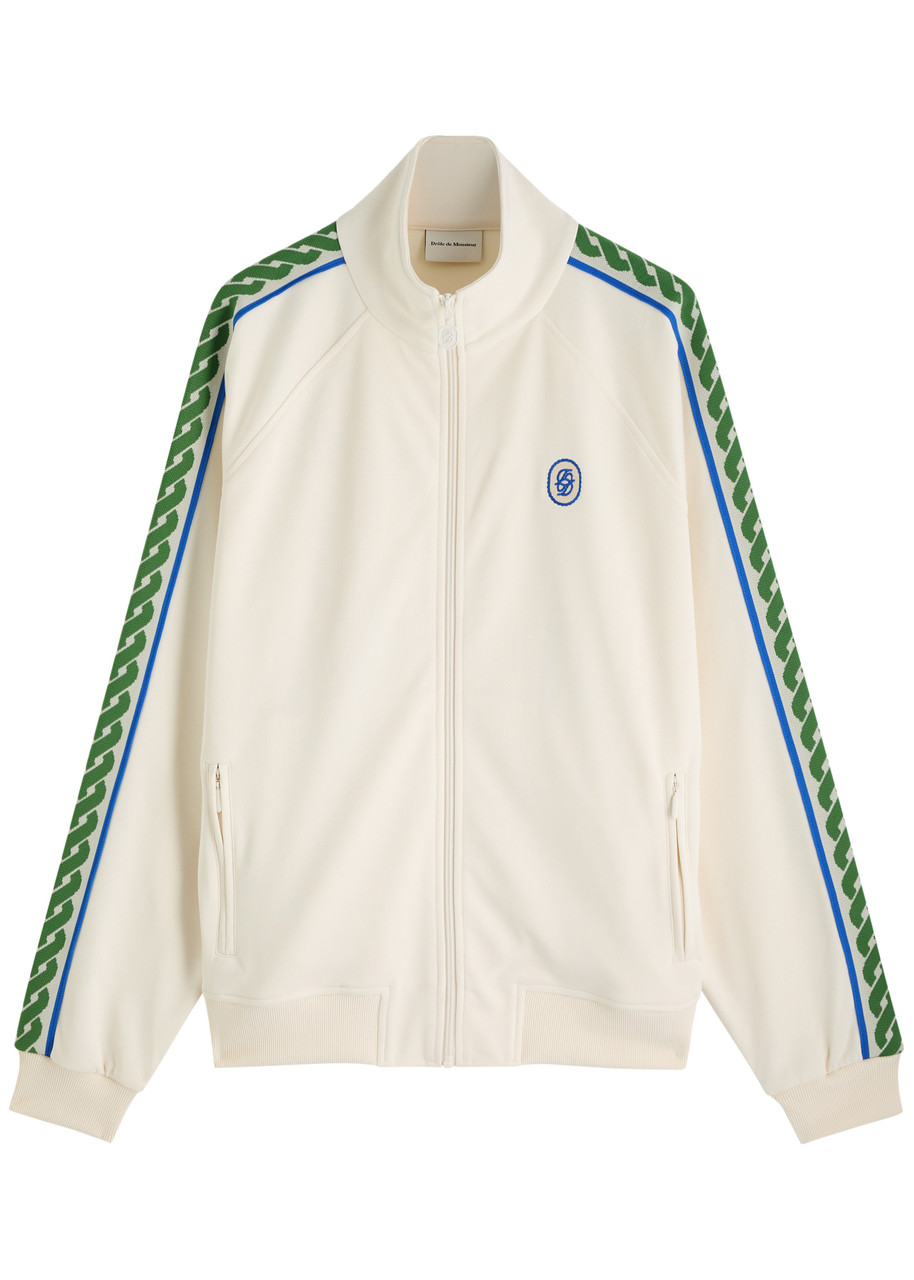 DRLE DE Monsieur La Track Jacket Tresse Satin-jersey Track Jacket – Off White DRLE DE Monsieur La Track Jacket Tresse Satin-jersey Track Jacket – Off White