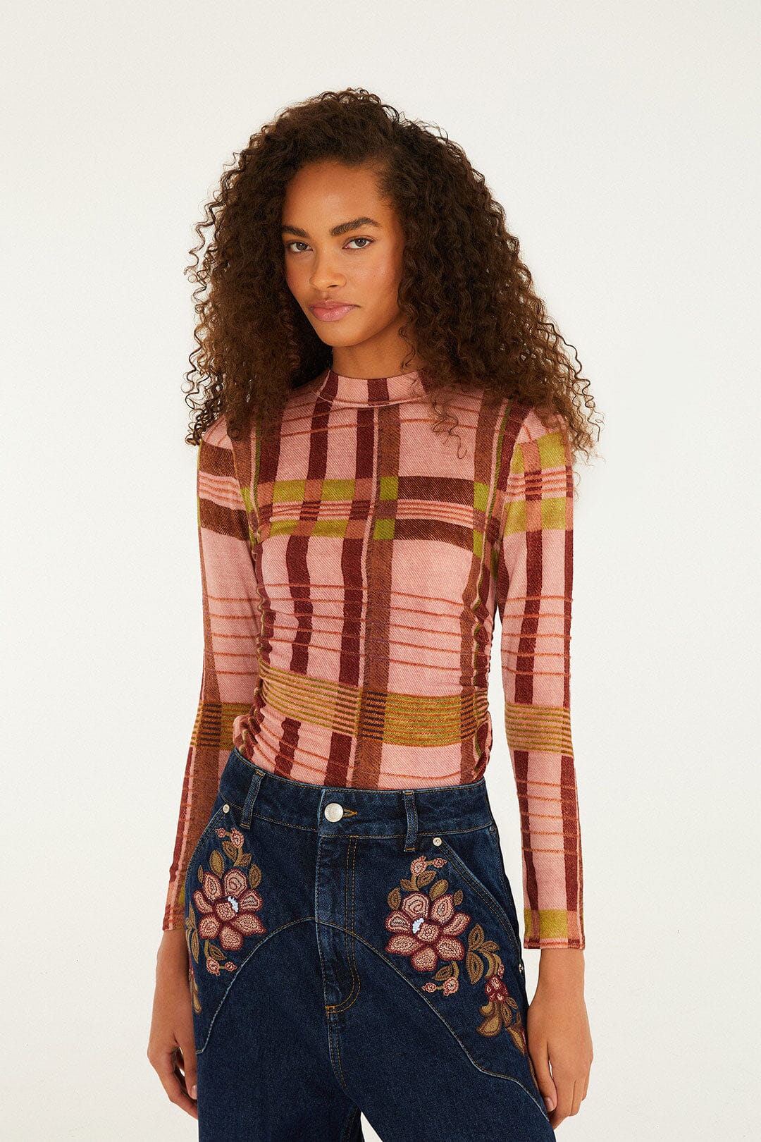 Thalita Long-Sleeve Knitted Top, TARTAN PINK Thalita Long-Sleeve Knitted Top, TARTAN PINK