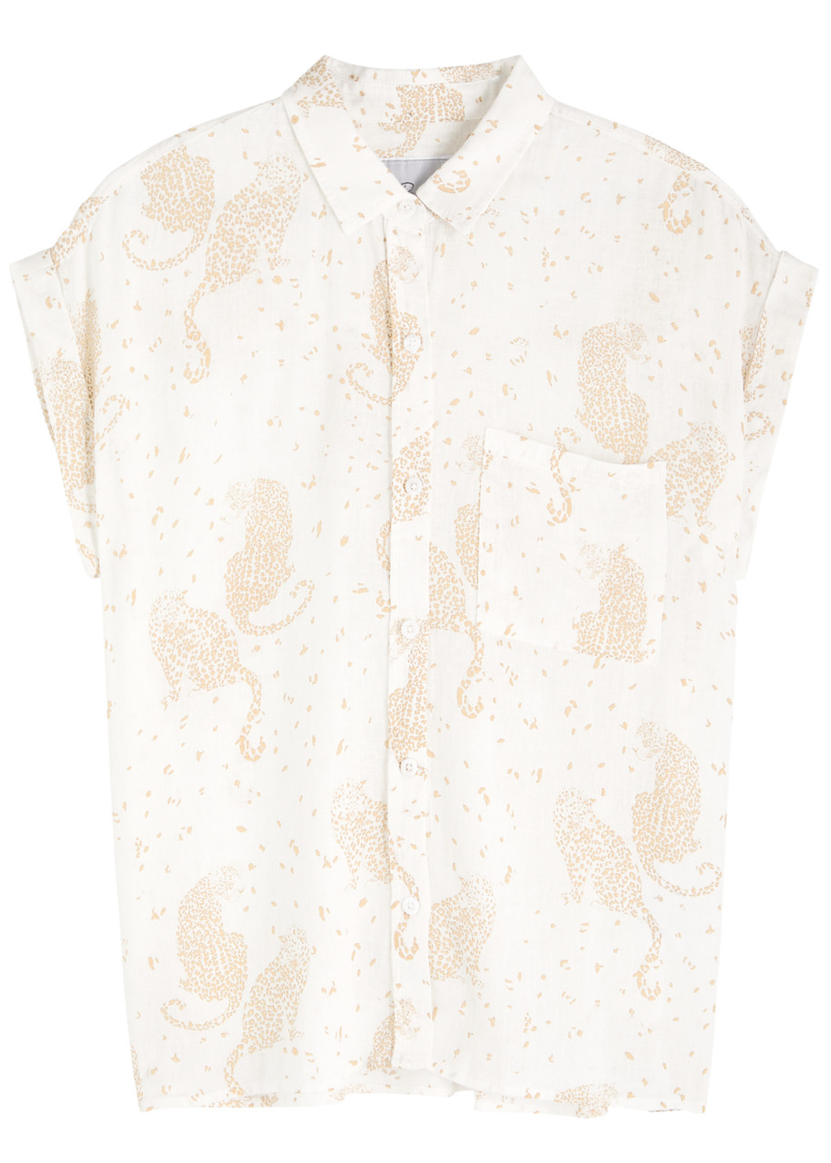 Rails Whitney Printed Linen-blend Shirt – White Rails Whitney Printed Linen-blend Shirt – White