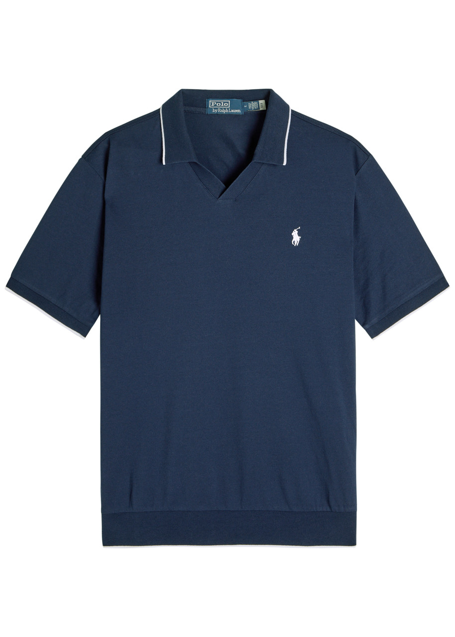 Polo Ralph Lauren Logo-embroidered Piqu Stretch-cotton Polo Shirt – Navy Polo Ralph Lauren Logo-embroidered Piqu Stretch-cotton Polo Shirt – Navy