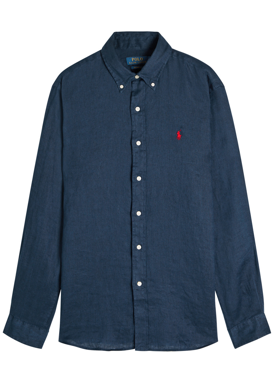 Polo Ralph Lauren Logo-embroidered Linen Shirt – Navy