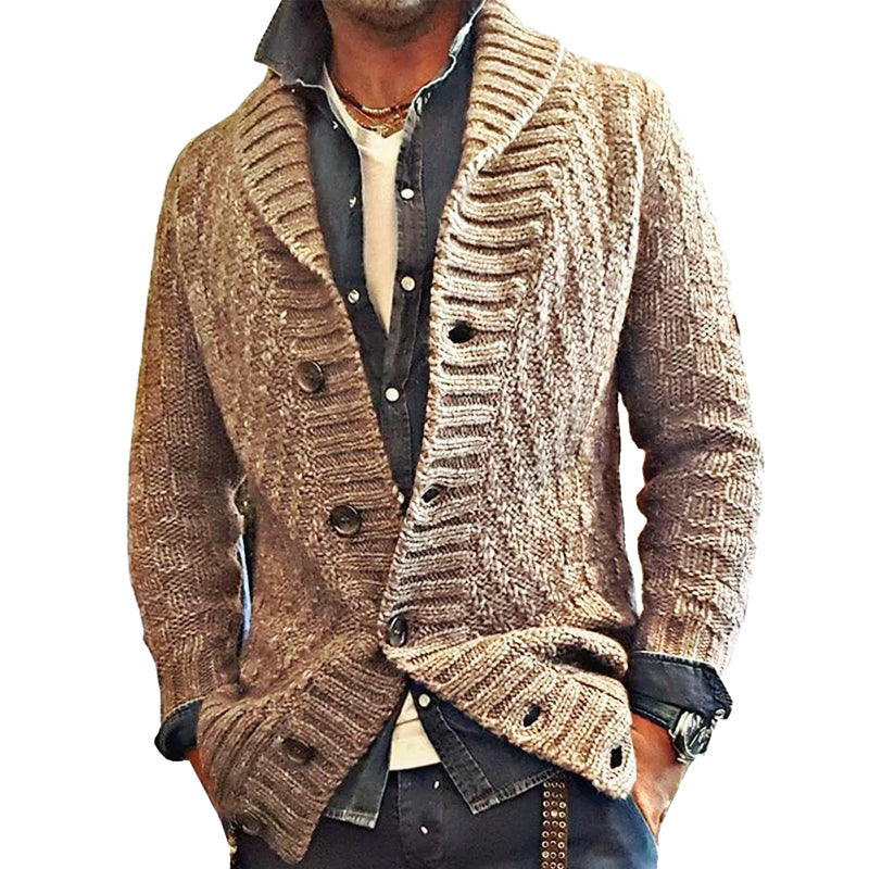 MEN’S VINTAGE LAPEL KNIT CARDIGAN JACKET X MEN’S VINTAGE LAPEL KNIT CARDIGAN JACKET X